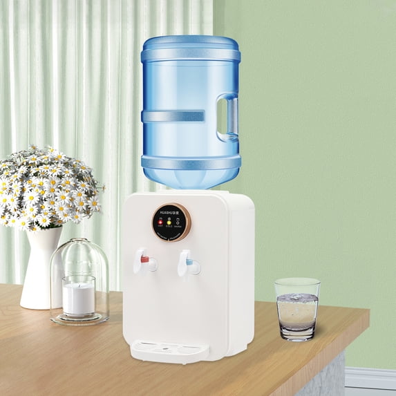 Top Loading Hot Cold Water Dispenser Tabletop Countertop Drinking Machine Room Temperature Water, Premium Countertop Water Cooler Dispenser for 1 to 5 Gallons Bottle