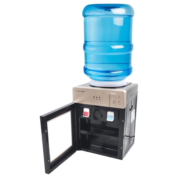 Top Loading Small Countertop Water Cooler Dispenser 5 Gallon Cold and Hot Water Dispenser,Mini Desktop Water Cooler Dispenser with Hot/Ice/Temperature Water,Table Electric Drinking Machine