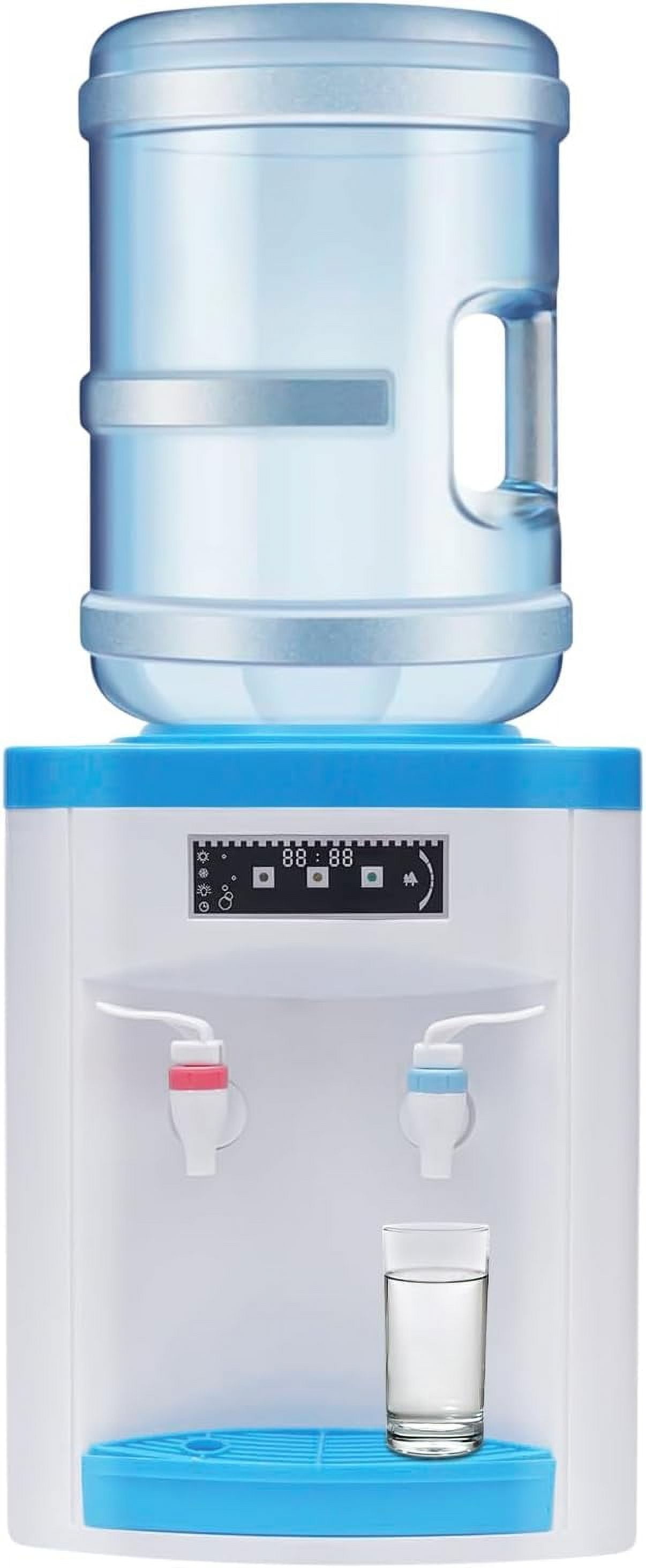 Top Loading Water Cooler Dispenser, 5-Gallon 110V Top Loading Countertop Water Cooler Dispenser, Electric Hot and Cold Dispenser, PP Shell and Stainless Steel Construction White