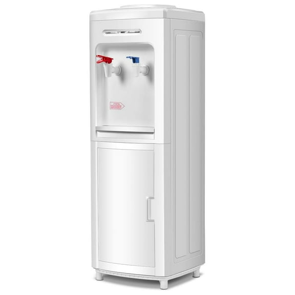Top Loading Water Cooler Dispenser 5 Gallon with Storage Cabinet,Normal Temperature and Hot Water Bottle Load Electric for Home Office,Living Room Electric Water Dispenser