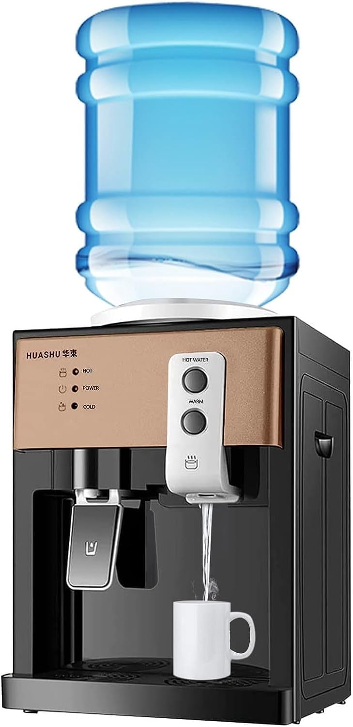 Top Loading Water Cooler Dispenser, 5 GallonWater Cooler Dispenser Desktop Water Dispenser 110V Electric Hot and Cold Dispenser for Home Office Dorm