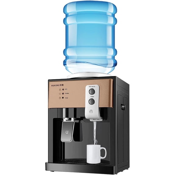 Top Loading Water Cooler Dispenser, 5 GallonWater Cooler Dispenser Desktop Water Dispenser 110V Electric Hot and Cold Dispenser for Home Office Dorm