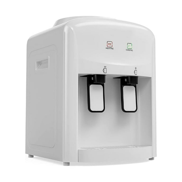 OUKANING Freestanding Hot & Cold Water Cooler Dispenser Automatic Drinking  for Home Office Coffee Tea Bar Dorm Room (White) 
