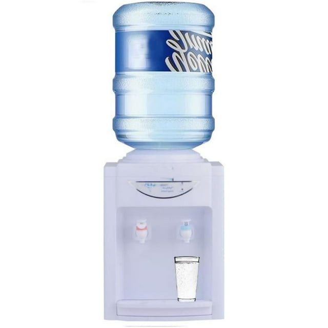 Top Loading Water Cooler Dispenser, Hot Cold 5 Gallon Desktop Water Machine for Home Office, White