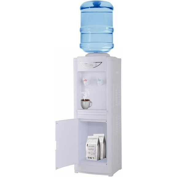 Top Loading Water Cooler Dispenser, Hot & Cold Water Cooler 5 Gallon with Children Safety Lock Storage Cabinet for Home Office Indoor Use