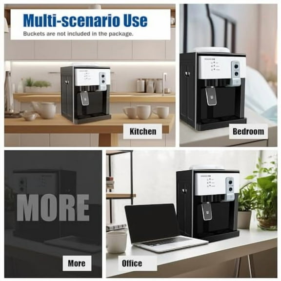Top Loading Water Cooler Water Dispenser Countertop Water Cooler Dispenser with 3 Temperature Setting, Holds 5 Gallon Bottles for Home Office Dormitory Use (Black White)
