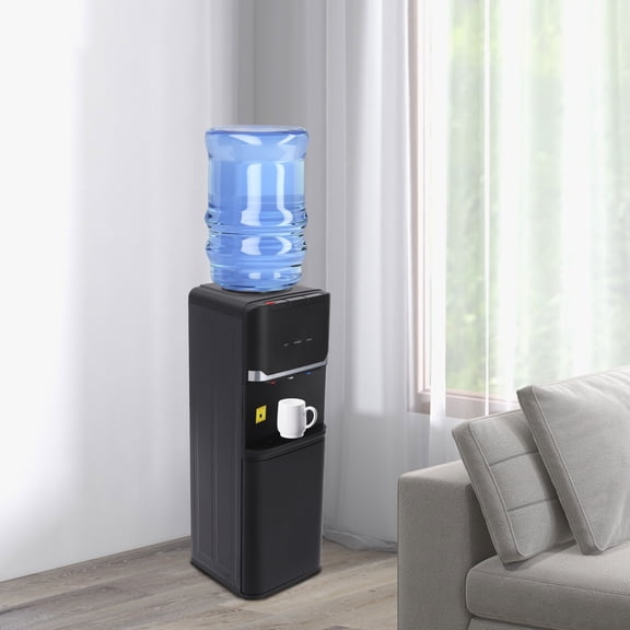 Top Loading Water Dispenser  3 Temperature Hot Cold Room Water Cooler with Child Safety Lock, 5 Gallon Bottle Dispenser for Home Office, 550W Fast Heating & Compressor Cooling  Black