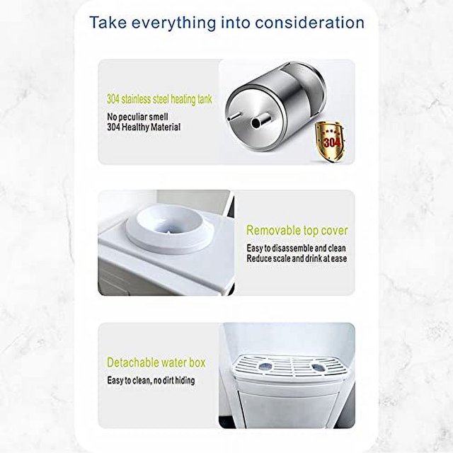 Top Loading Water Dispenser 5 Gallon, Vertical Electric Hot and Cold