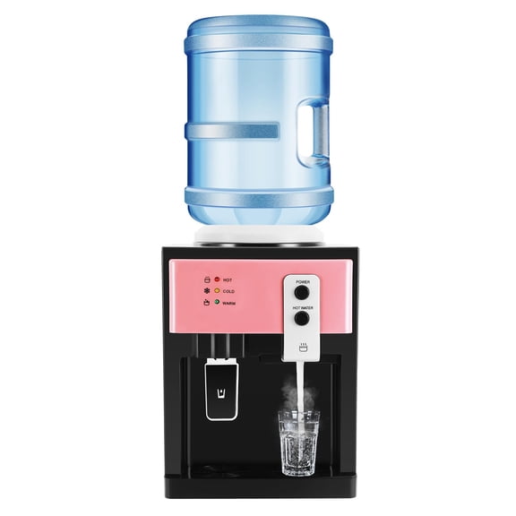Top Loading Water Dispenser, Countertop Electric Hot and Cold Water Cooler with 3 Temperature Settings, for Home Office Living Room, Pink