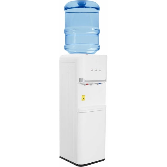Top Loading Water Dispenser & Hot & Cold & Warm Water Cooler Dispenser for 5 Gallon Bottles, Stainless Steel Heating Liner, Safety Lock, for and Business(White)