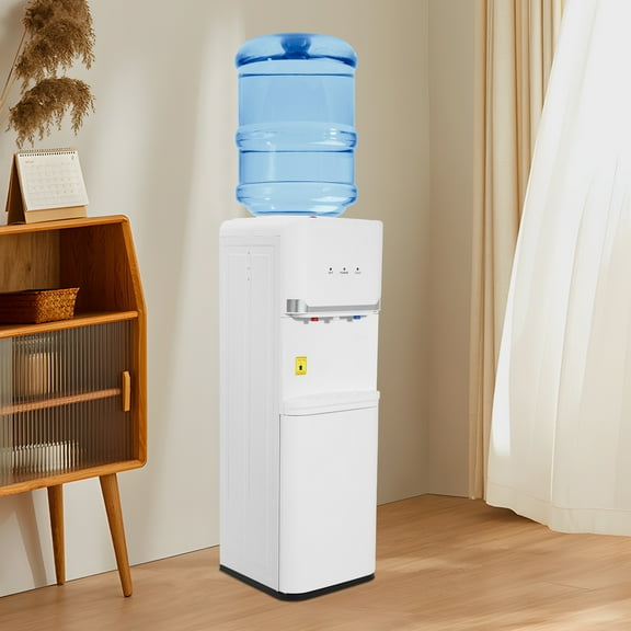 Top Loading Water Dispenser with Hot, Cold, and Warm Water, Child Safety Lock, 5 Gal Capacity, Energy-saving, and High-efficiency