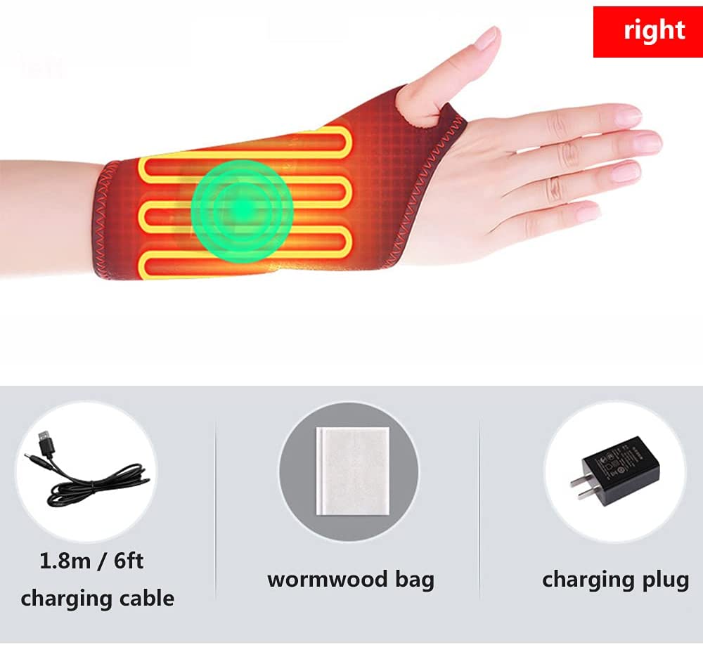 TopMax Hand & Wrist Heating Pad Wraps, 3 Adjustable Levels,Therapy