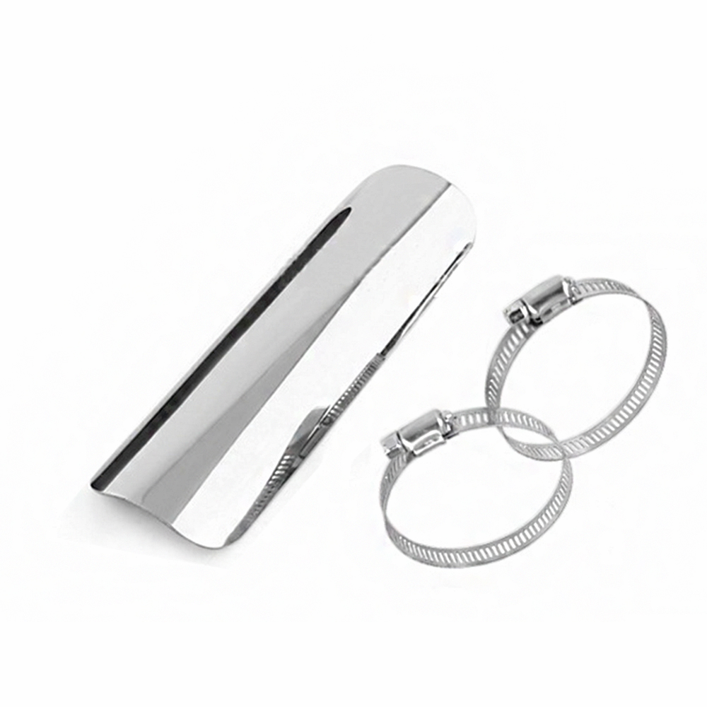 Top-Max Universal Motorcycle Motorbike Exhaust Muffler Pipe Heat Insulation  Cover Staight Metal Exhaust Heat Shield Cover, Black/Silver - Walmart.com
