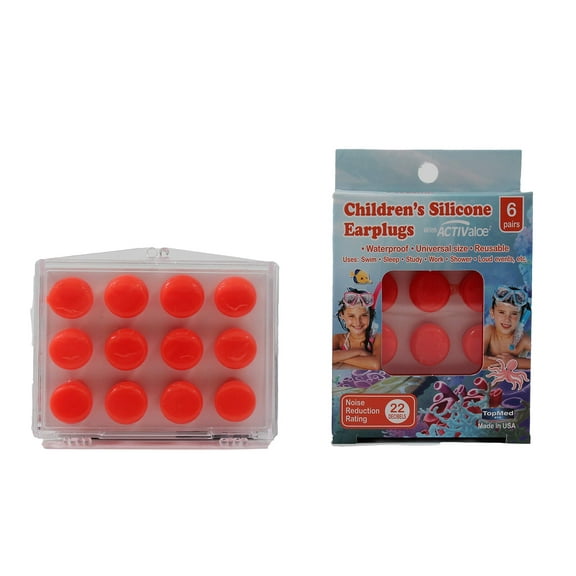 Top Med Soft Silicone Earplugs Value Pack, 6 (Children)