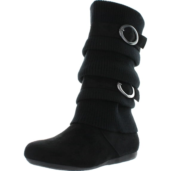 Top Moda B21 Women's Dual Buckle Warm Sweater Boots