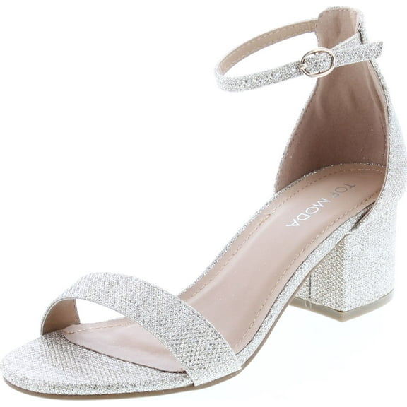 Top Moda Darcie-1 Women's Fashion Ankle Strap Chunky Low Heel Dress Sandal Shoes