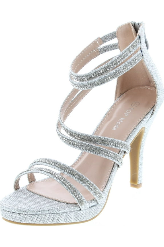 Dressy Formal Sandals High Heel Ankle Strap Open Toe Sandals