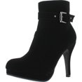 thumbnail image 1 of Top Moda GEORGE-15 Women's Strap Buckle Stiletto Heel Ankle Booties, Black, 7.5, 1 of 4