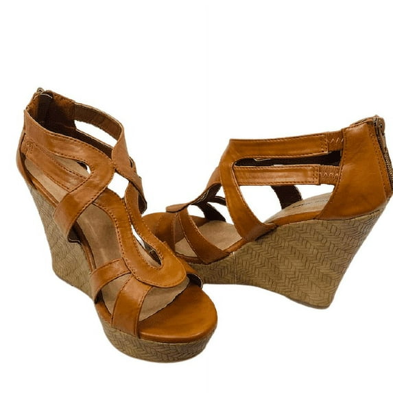 Top Moda Lindy-1 Women's Wedged Strappy Gladiator Ladies Sandals Shoes TAN 9
