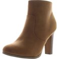 thumbnail image 1 of Top Moda Oscar-1 Women's high top ankle side zip chunky heels Nubuck booties, 1 of 4