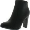 thumbnail image 1 of Top Moda Oscar-1 Women's high top ankle side zip chunky heels Nubuck booties, 1 of 4
