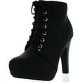 thumbnail image 1 of Top Moda Polish-6 Womens Lace-Up Hidden Platform Ankle Boots, 1 of 4