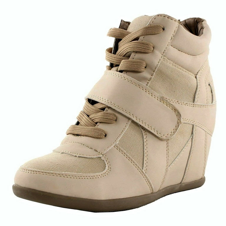 Top Moda SAMMY-40 High Top Women's Cross-Strap Hidden Wedge