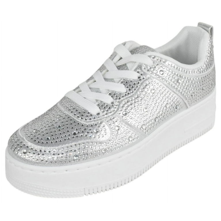 Top Moda Shoes Women Fashion Platform Sneakers Crystals Rhinestone
