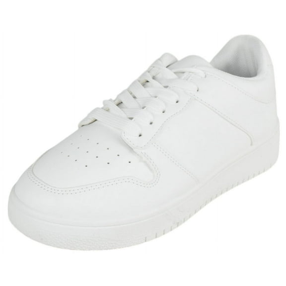 Top Moda Shoes Women Fashion Sneakers Two Tone Lace Up Sporty Design MONTANA-3 All White 9