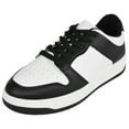 thumbnail image 1 of Top Moda Shoes Women Fashion Sneakers Two Tone Lace Up Sporty Design MONTANA-3 Black / White 8.5, 1 of 5