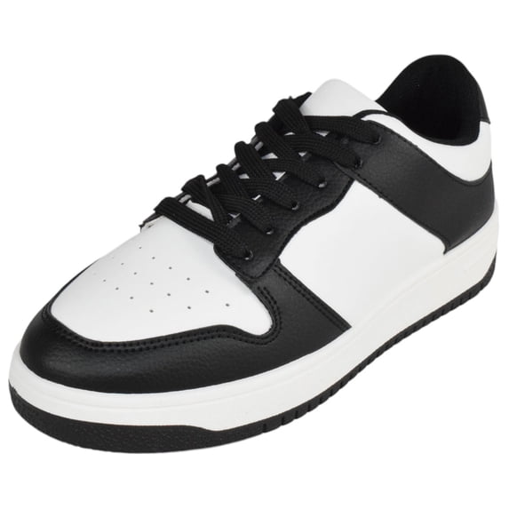Top Moda Shoes Women Fashion Sneakers Two Tone Lace Up Sporty Design MONTANA-3 Black / White 8.5