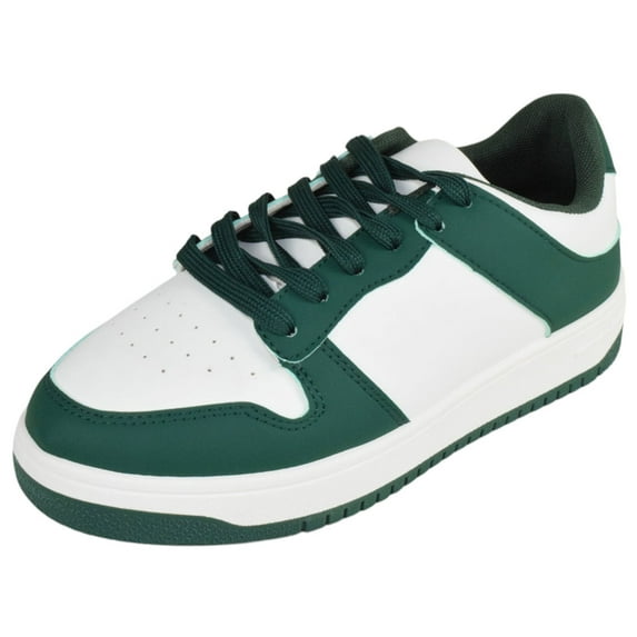 Top Moda Shoes Women Fashion Sneakers Two Tone Lace Up Sporty Design MONTANA-3 Green / White 7.5