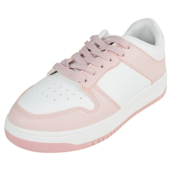 Top Moda Shoes Women Fashion Sneakers Two Tone Lace Up Sporty Design MONTANA-3 Pink / White 10