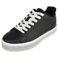 thumbnail image 1 of Top Moda Shoes Women Flat Fashion Platform Sneakers Crystals Rhinestone Bling Lace Up AERIE-1 Black 7, 1 of 5
