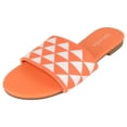 thumbnail image 1 of Top Moda Shoes Women Flip Flops Patterned Sandals Casual Slide Slides ONO-5 Orange 8, 1 of 3