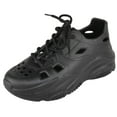 thumbnail image 1 of Top Moda Shoes Women Foam Beach Sneakers Cut-out Ventilation Openings Cushioned Arch Support Lace Up Lightweight Hidden Platform Heel TAVO-1 Black 11, 1 of 5
