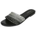 thumbnail image 1 of Top Moda Shoes Women Formal / Casual Flip Flops Sandals Bling Rhinestone Slides Multi Straps GRAND-56 Black 7.5, 1 of 3