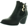thumbnail image 1 of Top Moda TAIL-3 Women's Buckle Stacked Block Heel Chelsea Ankle Booties, 1 of 4