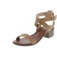 thumbnail image 1 of Top Moda Vision-75 Women's Ankle Wrap Adjustable Buckle Stacked Chunky Heel Sandal, 1 of 7