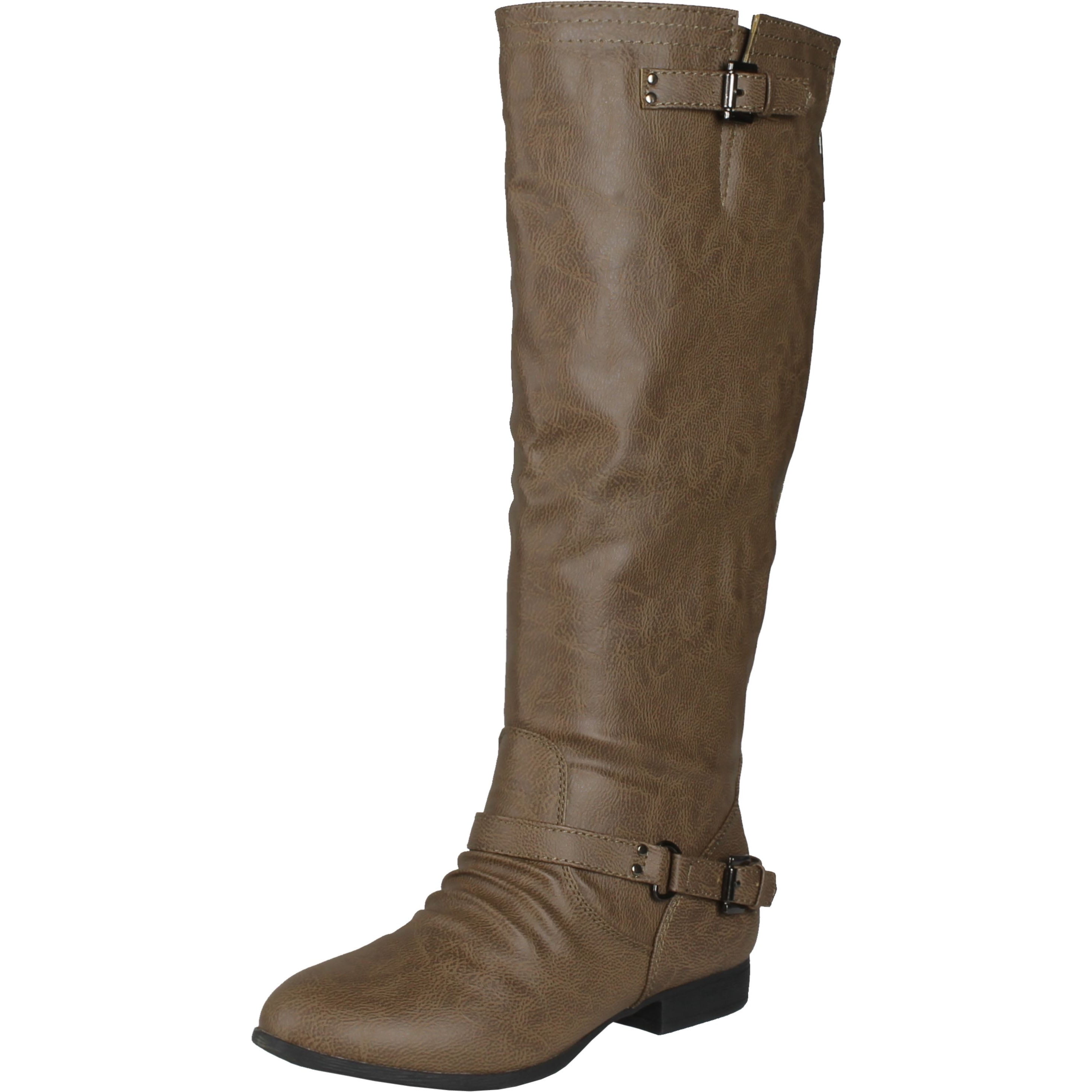 Wild Diva Timberly-65 Lace up Knee Boots, Cognac,