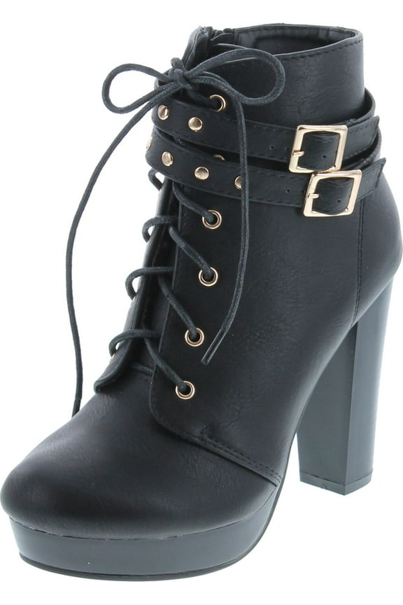 Women's Cici-1 High Heel Lace Up Ankle Boots Platform Booties with Studs