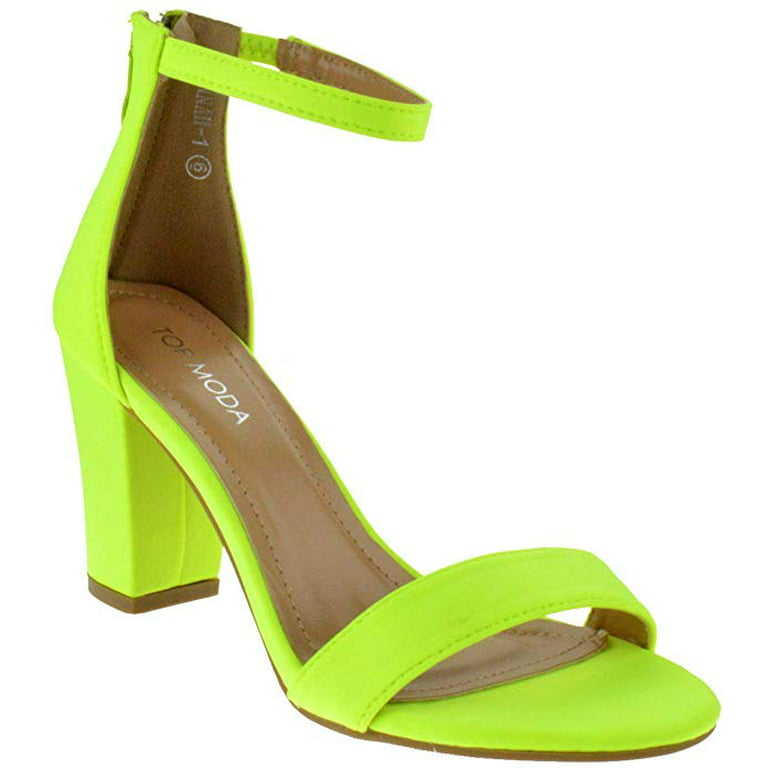 Top Women's HAnnah-1 Ankle Strap High Heel Sandal, Neon Yellow (Neon Yellow, 5) Walmart.com