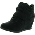 thumbnail image 1 of Top Moda Women's High Top Strap Shoes, Round Toe Black, Size 8, 1 of 4