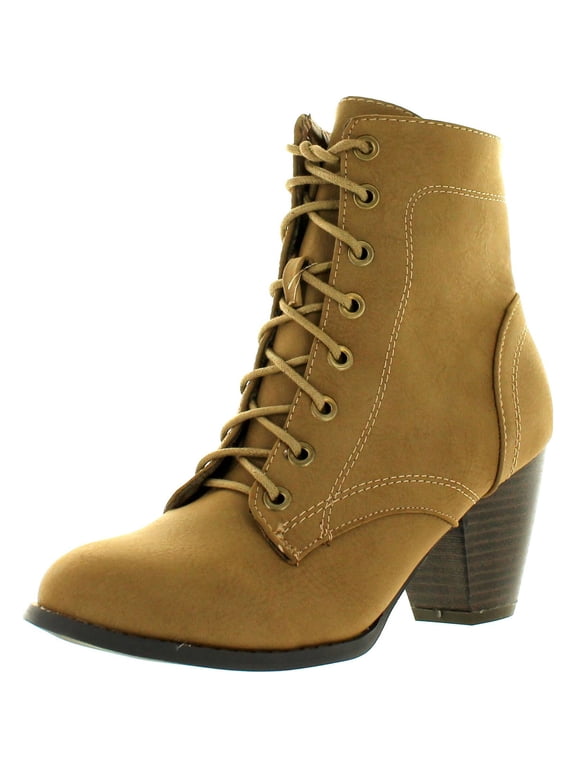 Women's Scan-4 Cuban Heel Mid-Height Lace Up Ankle Boot