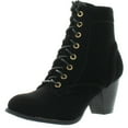 thumbnail image 1 of Top Moda Women's Scan-4 Cuban Heel Mid-Height Lace Up Ankle Boot, 1 of 4