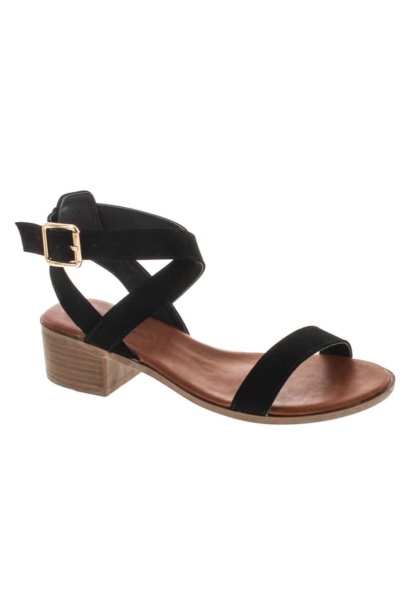 Women's Vision-75 Ankle Wrap Adjustable Buckle Stacked Chunky Heel Sandal