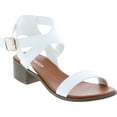 thumbnail image 1 of Top Moda Women's Vision-75 Ankle Wrap Adjustable Buckle Stacked Chunky Heel Sandal, 1 of 7