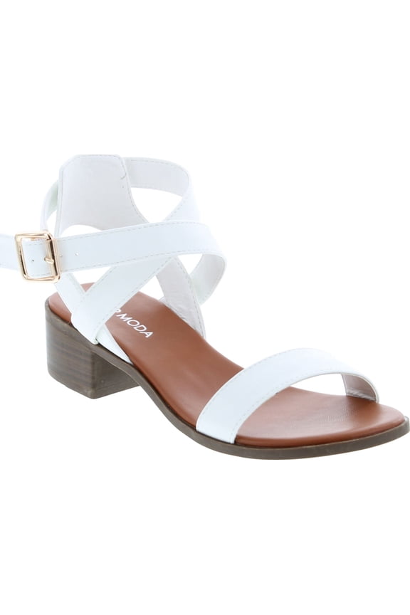 Women's Vision-75 Ankle Wrap Adjustable Buckle Stacked Chunky Heel Sandal