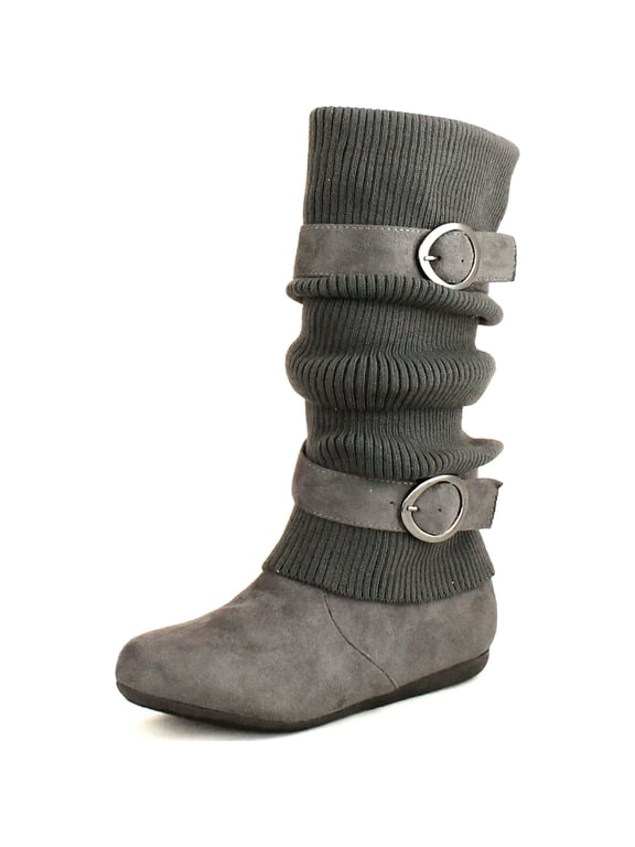Womens Bank-21 Sweater Slouchy Buckle Top Calf Wedge Boot Bank