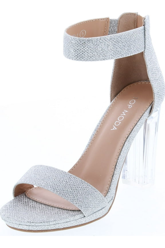 Womens Davita-1 Transparent Lucite Metallic Party Dress High Heels Shoes